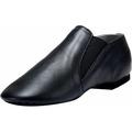 Unisex Leather Upper Slip-on Jazz Shoe with Elastics for Women and Men s Dance Shoes