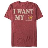 Men s MTV I Want My Graphic Tee Red Heather X Large