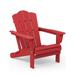 Adirondack Chair Outdoor Folding Plastic Recycled Adirondack Chair(No Table) Red