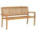 3-Seater Stacking Garden Bench 62.6 Solid Teak Wood