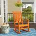 GARDEN Classic Plastic Adirondack Porch Rocking Chair Orange