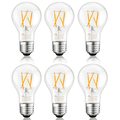 Mastery Mart Dimmable A19 Filament Vintage Led Light Bulbs with Clear Glass 40 Watt Equivalent 2700K Soft White 450 Lumens E26 Medium Base Lighting Bulbs 6 Pack