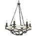 6 Light Chandelier in Sturdy Style 33.5 inches High By 28.25 inches Wide-Antique Black Iron Finish Bailey Street Home 170-Bel-4442573