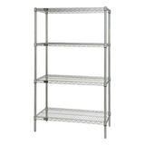 Quantum Storage WR54-1860S Stainless Steel Wire Shelving Unit With 4 Shelves 18 x 60 x 54 in.