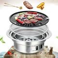 SHCKE BBQ Charcoal Grill Portable Household Korean Grill Non-stick Round Carbon Barbecue Grill Camping Grill Stove for Outdoor Indoor and Picnic