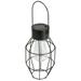 9.5 Black Geometric Oblong Outdoor Hanging Solar Lantern with Handle