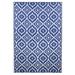 Northlight 4 x 6 Blue and White Geometric Rectangular Outdoor Area Rug