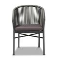 Bowery Hill Grey Finished Rope and Metal Outdoor Dining Chair