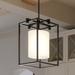 Luxury Minimalist Indoor Pendant 14.75 H x 10.5 W with Modern Style Elements Urban Loft Design Midnight Black Finish and Etched Opal UHP3111