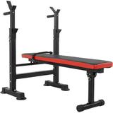 Adjustable Weight Bench with Barbell Rack Bench Press Folding Multi-Function Workout Bench with Dip Station & Curl Bar Weight Lifting Bench Strength Training Bench for Home Gym