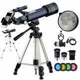 LAKWAR Telescope 70/400mm Telescope for Adults and Kids Refractor Astronomical Telescopes for Astronomy Beginer Portable Travel Telescope with Tripod Phone Adapter Gift for Kids