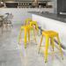 Flash Furniture Commercial Grade 24 High Backless Yellow Metal Indoor-Outdoor Counter Height Stool with Square Seat