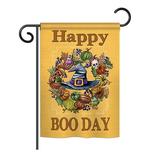 Ornament Collection - Happy Boo Day Fall - Seasonal Halloween Impressions Decorative Vertical Garden Flag 13 x 18.5 Printed In USA
