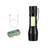 LED Flashlight 2000LM Mini LED Flashlight COB Torch AA/14500 Adjustable Zoom Focus Torch USB Flash Light Penlight