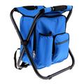 Foldable Backpack Camping Stool with Bag blue