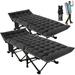 2 Pack 28 Folding Camping Cot Bed with 3.3 Inch 2 Sided Mattress & Carry Bag for Adults & Kids Folding Sleeping Cot Folding Guest Bed Heavy Duty Supports 880 Lbs