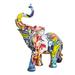 Nordic Painting Graffiti Elephant Sculpture Figurine Colorful Art Elephant Statue Resin Animal Statue Decor A