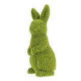 Bunny Moss Rabbit Figurine Animal Statue Garden Sculpture Easter Hare Figurines Resin Artificial Flocked Grass Standing