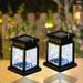 Rirool Decorative Solar Landscape Light Hanging Lanterns Lights Outdoor 2 Pack Solar Powered Waterproof Retro Lantern Lamp or Tabletop Patio Garden and Pathway Decor (Multicolor)