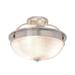 Aspen Creative 63501 Three-Light Semi Flush Mount Ceiling Light Fixture Transitional Design in Brushed Nickel Finish Patterned Glass Shade 12 3/4 Diameter