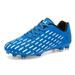 Kids Comfortable Athletic Soccer Cleats Natural Turf Outdoor Football Competition Light Weight with Soft touch Cleats Sneaker Shoes Bright Color for Big Kid Blue 32