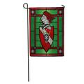 SIDONKU Crest of Arms in Stained Glass Shield and Knight Family Garden Flag Decorative Flag House Banner 28x40 inch