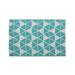 Noble House Alicante Outdoor Modern Scatter Rug in Turquoise and White