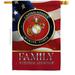 Breeze Decor US Marine Family Honor House Flag Armed Forces Corps 28 x 40 in. Double-Sided Decorative Vertical Flags for Decoration Banner Garden Yard Gift