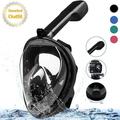 Snorkel Mask Full Face Snorkeling Mask Mountdog Swim Goggles Snorkel Set with Panoramic View and Action Camera Mount Anti-fog and Anti-leak Design Dive Mask for Kids Black