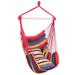 Distinctive Cotton Canvas Hanging Rope Chair with 2 Pillows-Rainbow