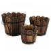 Magazine Wooden Bucket Barrel Planters Rustic Flower Pots Boxes Container with Drain Hole for Patio Garden Outdoor Indoor Home Decor