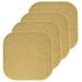 Alexis Memory Foam No Slip Back 16 x 16 Chair Pad Cushion 4 Pack - Gold