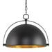 Kira Home Sulis 15 Modern Industrial Pendant Light + Satellite Style Shade Black Finish