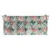 RSH DÃ©cor Indoor Outdoor Tufted Bench Cushion with Ties 38â€� x 18â€� Gould Multi Green Floral