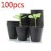 Clearance! 100 Packs of4.72/3.54/3.15/2.56 inch Plant Pots Plastic Flower Pots Multiple Drainage Holes and Tray-plant Pots Suitable for all Home Garden Flowers and Succulents Black