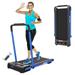 FYC 2 in 1 Under Desk Treadmill - 2.5 HP Folding Treadmill for Home Installation-Free Foldable Treadmill Compact Electric Running Machine Remote Control & LED Display Walking Running Jogging Blue