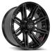 22x10 4PLAY Wheel for GM-Ford-Lincoln-Nissan-Toyota 4P08 Brushed Black Off-Road Rim Fits select: 2004-2023 FORD F150 1999-2023 CHEVROLET SILVERADO