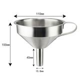 Stainless Steel Wide Mouth Kitchen Funnel for Large Cooking Oil Strainer Filter Tool