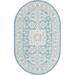 Unique Loom Chalca Indoor/Outdoor Aztec Rug Aqua/Ivory 3 3 x 5 3 Oval Border Tribal Perfect For Patio Deck Garage Entryway