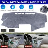 Direct Replacement Fit Type Anti-Slip DashmatBrand Dash Mat For Toyota Camry 2007-2011 Dashboard Cover Pad Gray