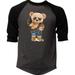 Men s Army Bear F135 Charcoal/Black Raglan Baseball T Shirt Large