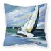 Carolines Treasures JMK1232PW1414 Two and a Sailboat Canvas Fabric Decorative Pillow 14Hx14W multicolor