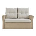 Afuera Living All-Weather Wicker Outdoor 48 L Two-Seat Love Seat with Cushions