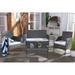 SAFAVIEH Abdul Outdoor Patio 4 Pc Conversation Set Grey Brown/White