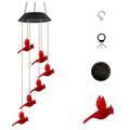 Christmas Savings! Cbcbtwo Solar Wind Chimes Red LED Hummingbird Butterfly Wind Chimes Exquisite Sympathy Memorial Wind Chimes for Garden Patio Porch Yard Outdoor Indoor Decor on Clearance