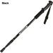 4 Styles Aluminum ABS Handle Outdoor Foldable Walking Sticks Camping Hiking Tool Folding Trekking Poles Telescopic Stick BLACK