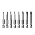 8Pcs/Set T8-T40 Magnetic Hollow Torx Hand Screwdriver Bits Electric Drill Bits