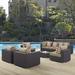 Modway Convene 8 Piece Outdoor Patio Sectional Set in Espresso Mocha