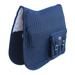 Horse English Quilted All-Purpose Fleece Padded Saddle Pad w/ Pockets Navy 7283