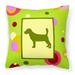 Carolines Treasures CK1012PW1414 Basset Hound Decorative Canvas Fabric Pillow 14Hx14W multicolor